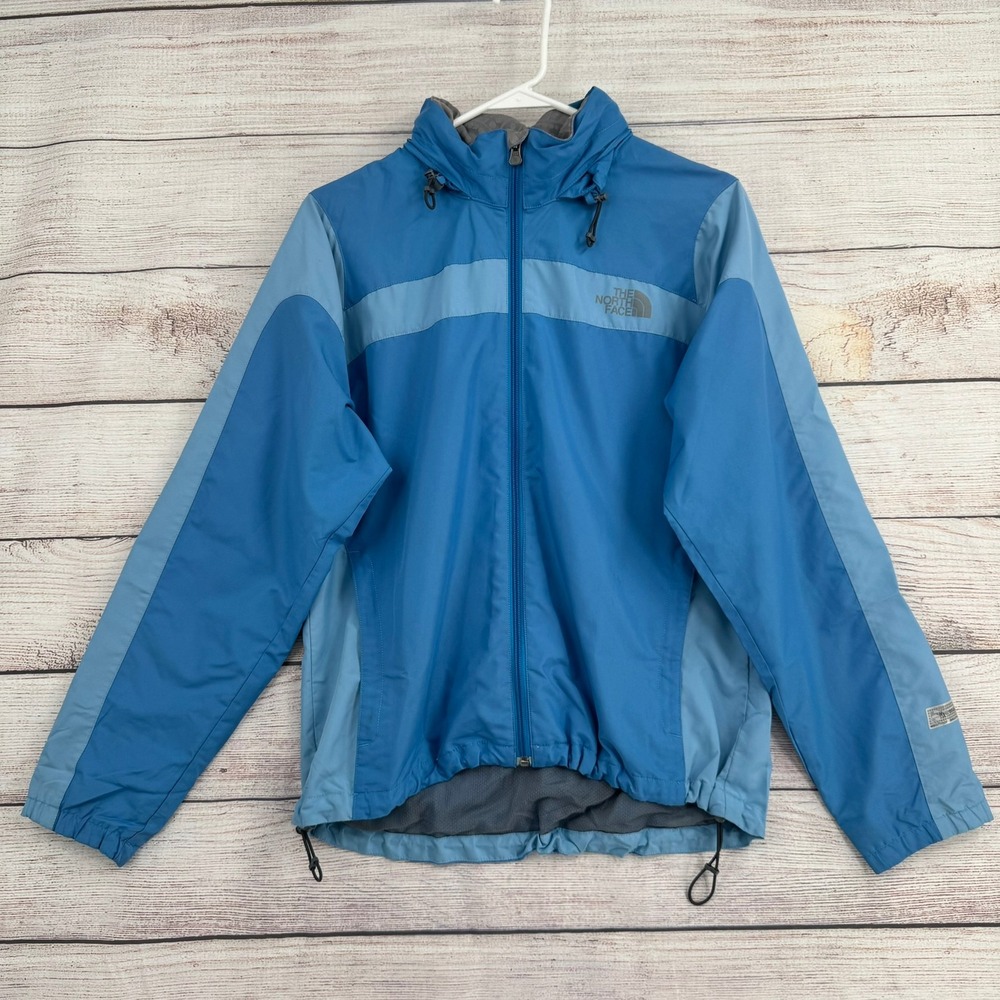 The North Face Windbreaker Women M Blue Hydrenaline Hooded Full Zip Jacket AXK3